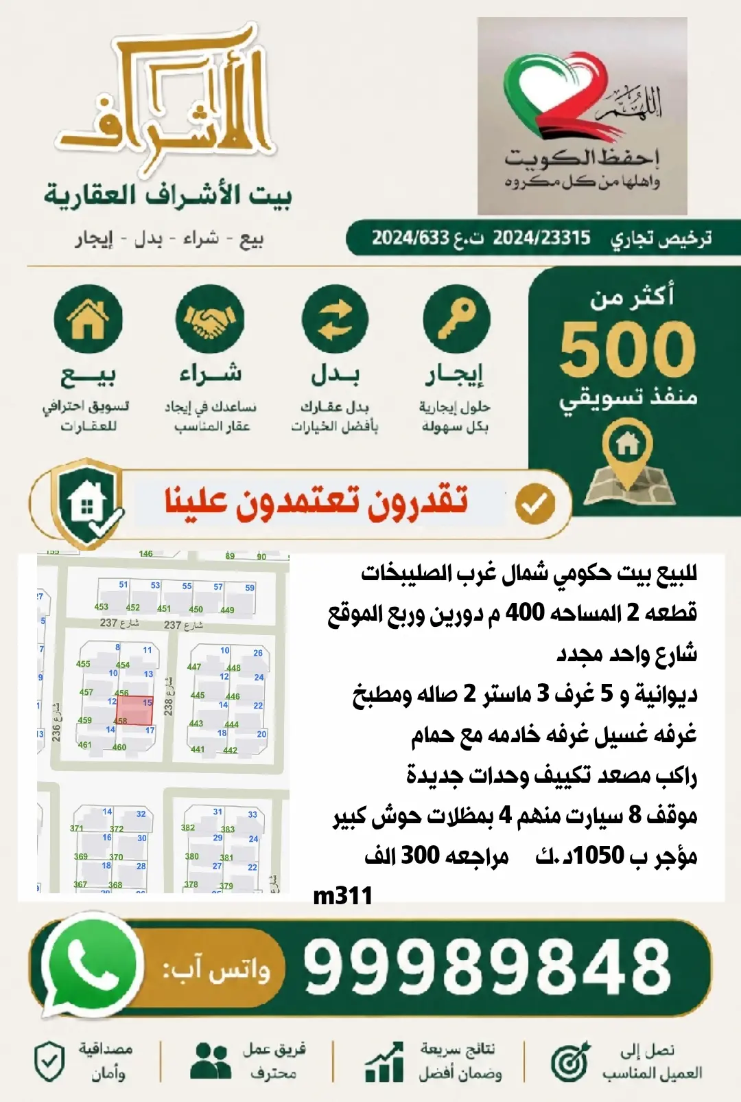 للبيع بيت في شمال غرب الصليبيخات