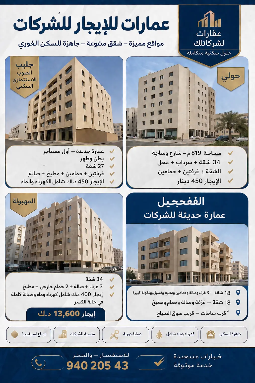 للإيجار عمارة في الفحيحيل
