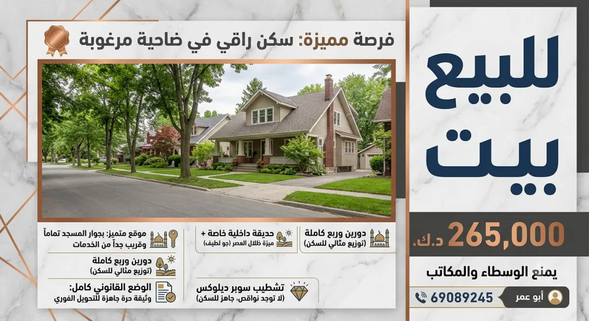 للبيع بيت في المطلاع